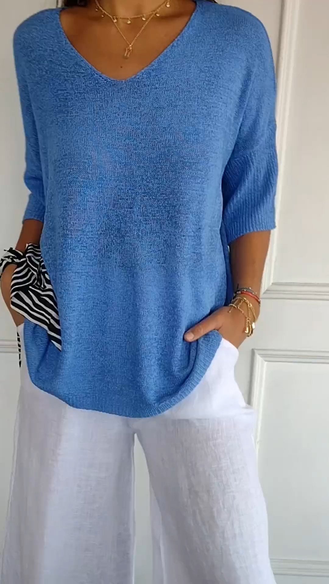 Anna® | Gebreide top met V-hals