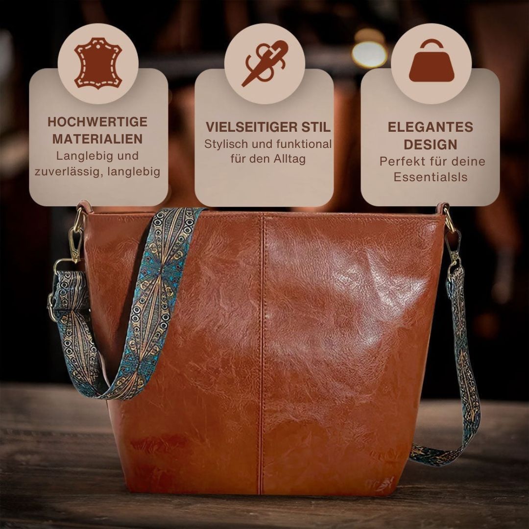 Greta - Vintage leren schoudertas