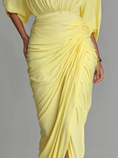 Maxi Jurk Comfortabel in Felle Gele Mix