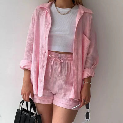 Adélie | 2-delig katoenen shirt en shortset