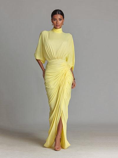 Maxi Jurk Comfortabel in Felle Gele Mix