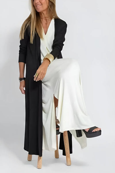 ANNE | Elegante lange jurk + bijpassend cardigan CADEAU