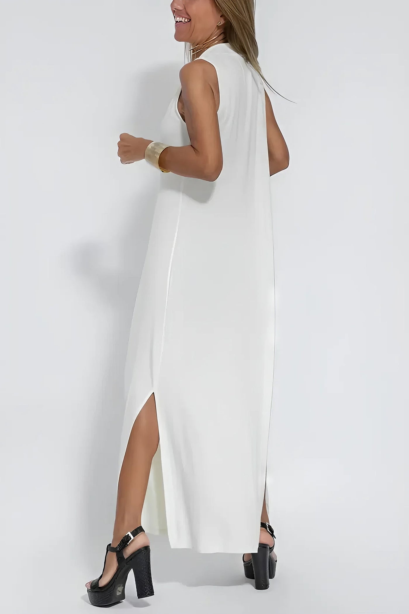 ANNE | Elegante lange jurk + bijpassend cardigan CADEAU