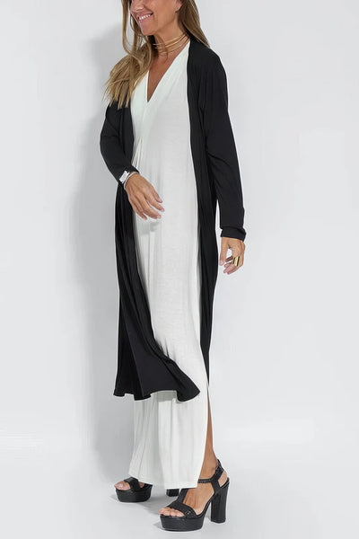 ANNE | Elegante lange jurk + bijpassend cardigan CADEAU